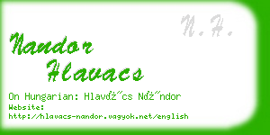 nandor hlavacs business card